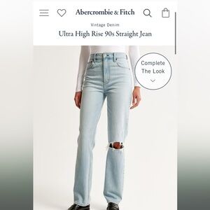 Abercrombie ultra high rise 90’s straight jeans